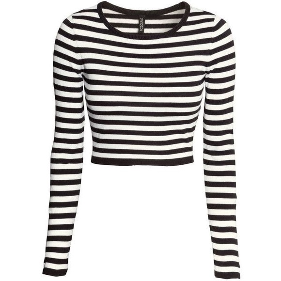 H\u0026M | Tops | Striped Long Sleeve Crop 